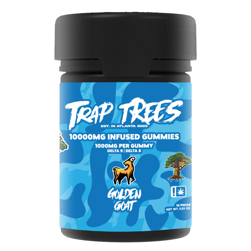Trap Trees 10,000mg Gummies Golden Goat Sativa (10 count x 1,000mg each)